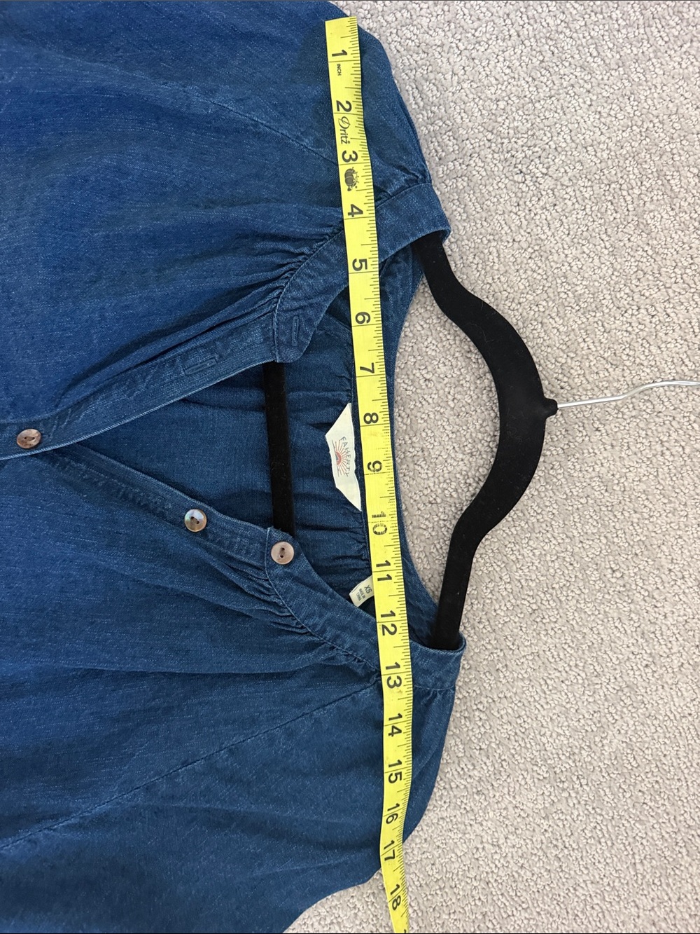 Faherty Indigo Button-Front Peasant Shirt - Picture 6 of 10